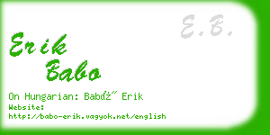 erik babo business card